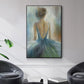 Lady in Blue - Floater Framed Canvas Print