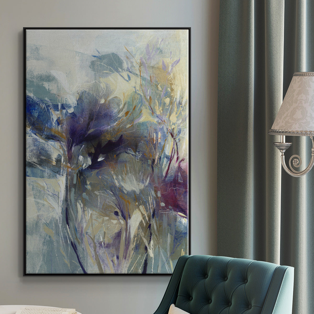 Meadow Saffron I - Floater Framed Canvas Print