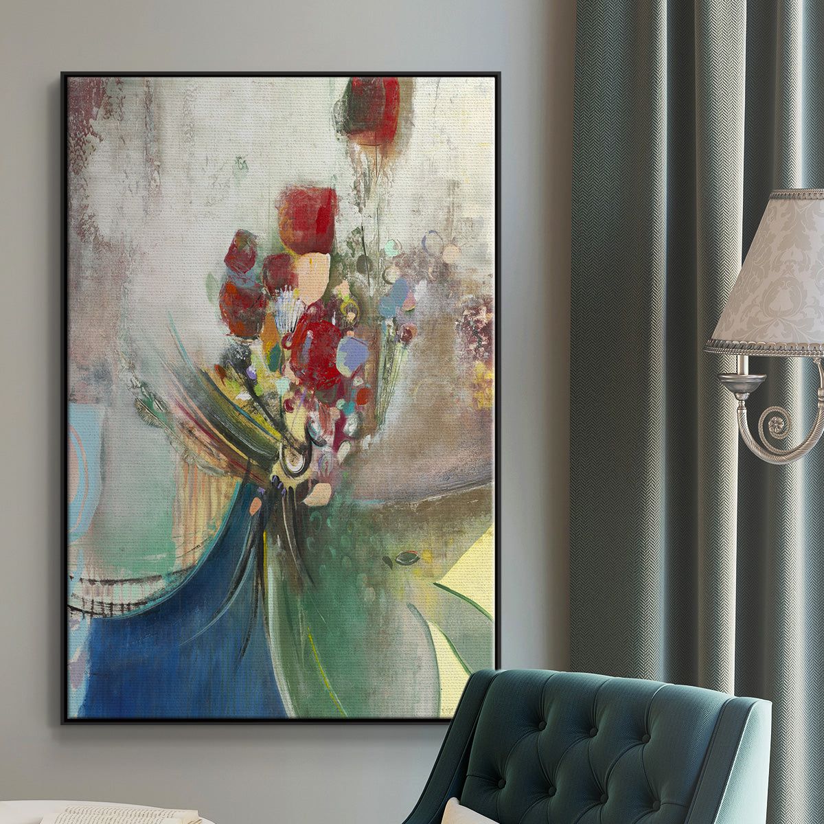 Celebration II - Floater Framed Canvas Print