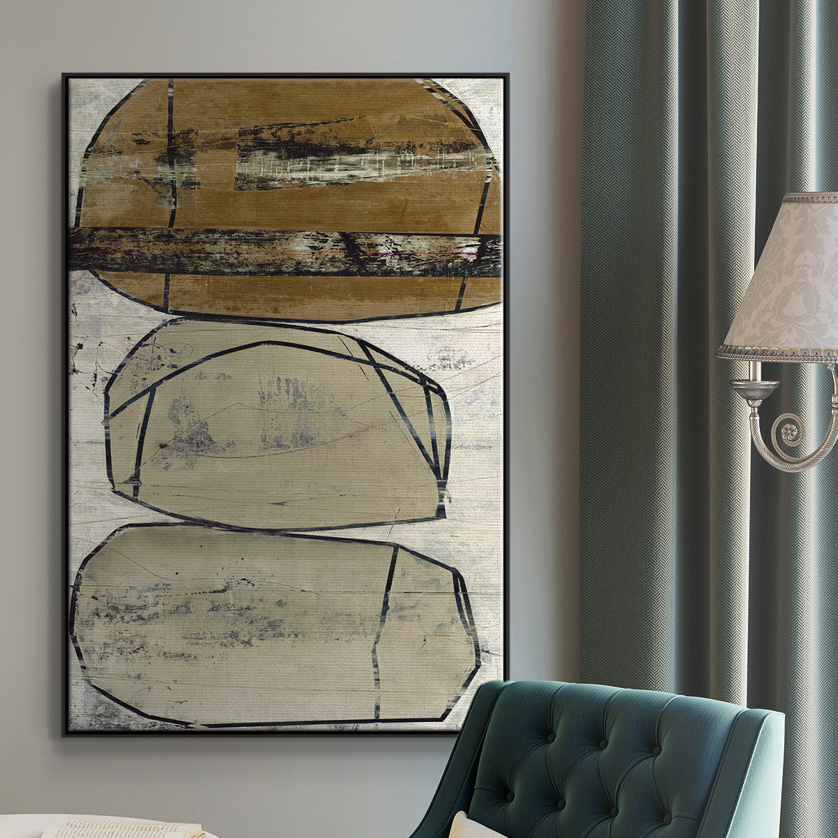 Dim Sum I - Floater Framed Canvas Print