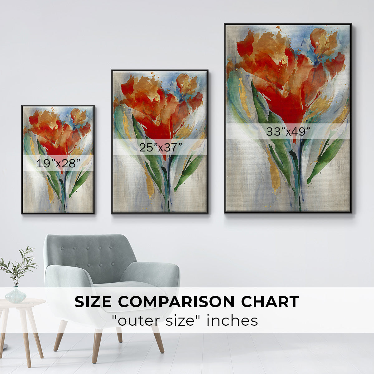 Wild Flower Bouquet - Floater Framed Canvas Print