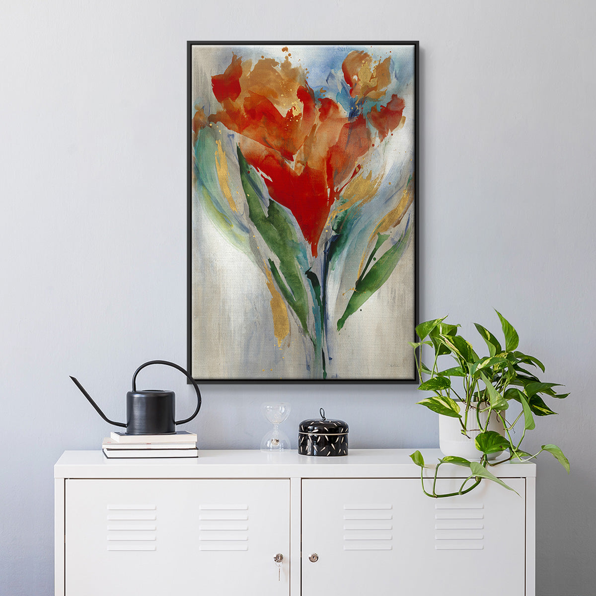 Wild Flower Bouquet - Floater Framed Canvas Print