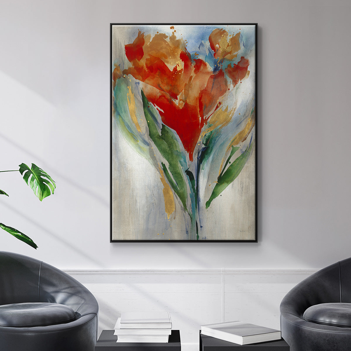 Wild Flower Bouquet - Floater Framed Canvas Print