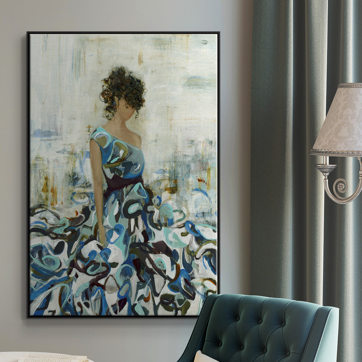 Fluid Beauty - Floater Framed Canvas Print