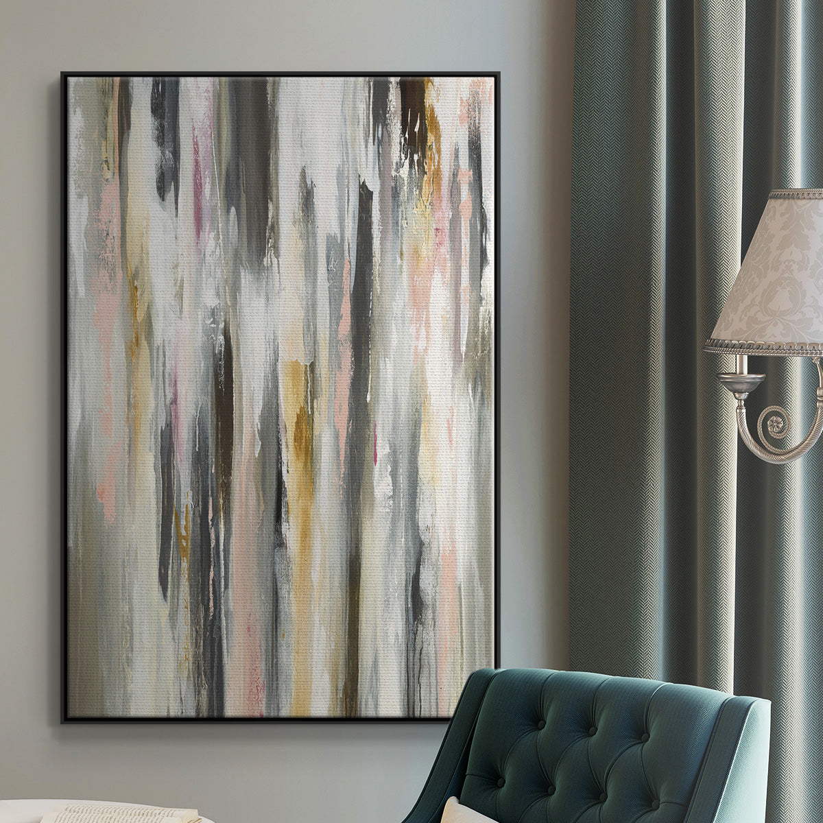 Color Ripple II - Floater Framed Canvas Print