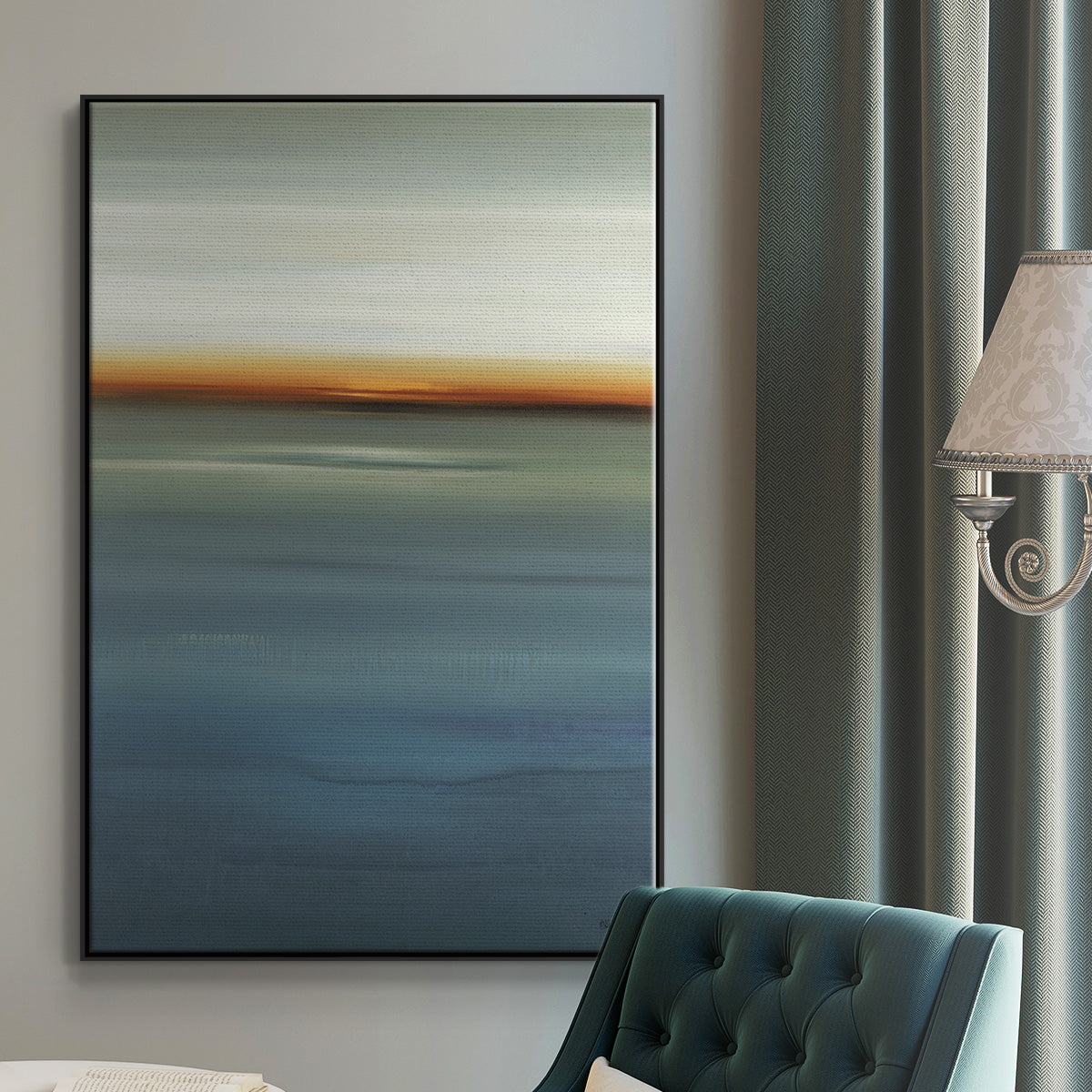 Beside the Blue I - Floater Framed Canvas Print