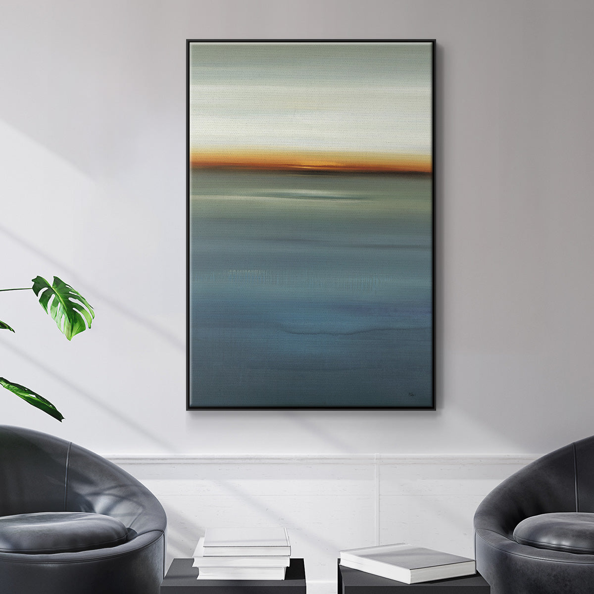 Beside the Blue I - Floater Framed Canvas Print