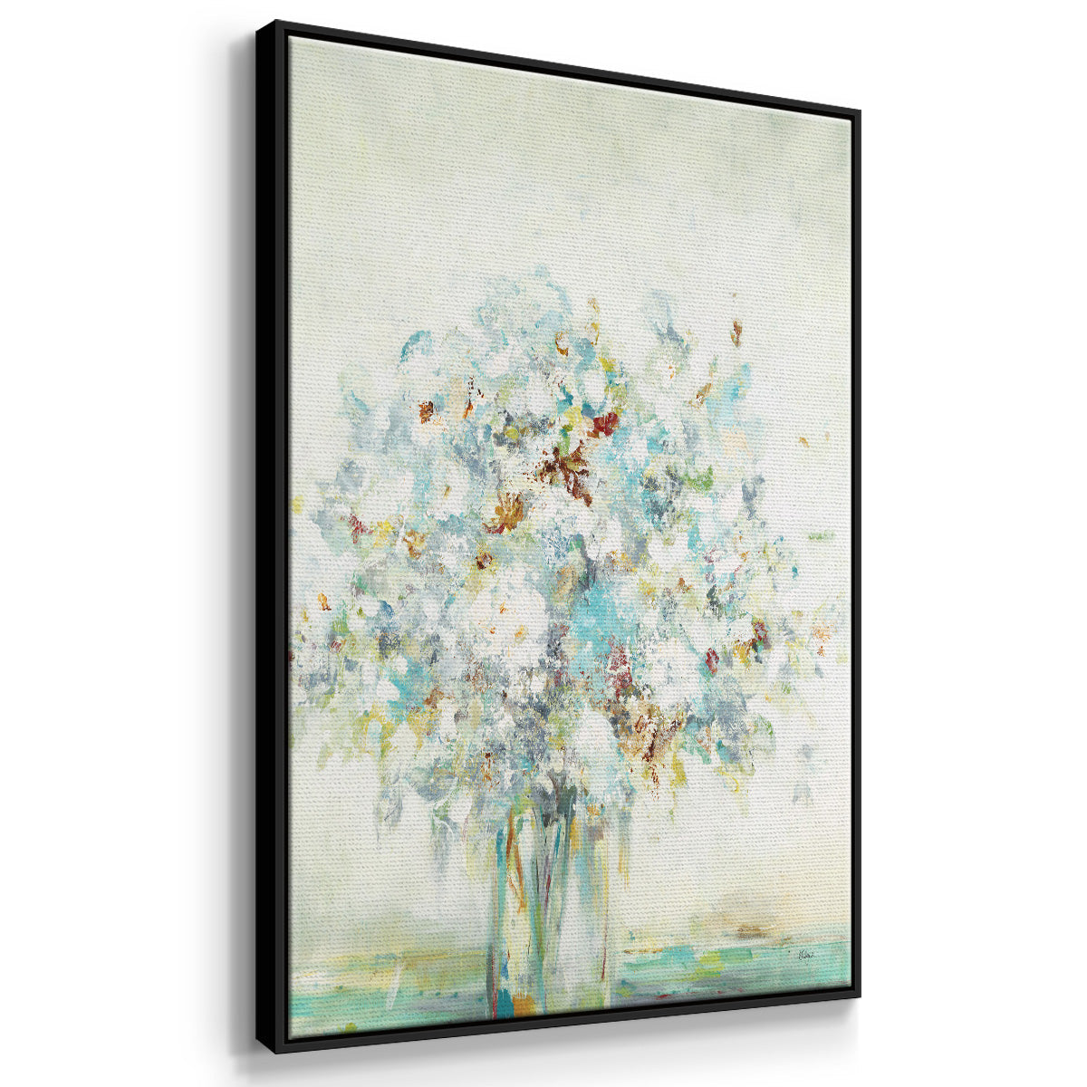 Textured Bouquet - Floater Framed Canvas Print