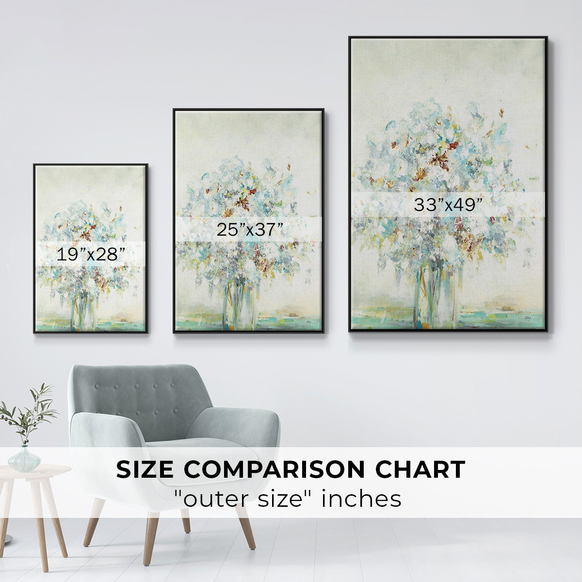 Textured Bouquet - Floater Framed Canvas Print