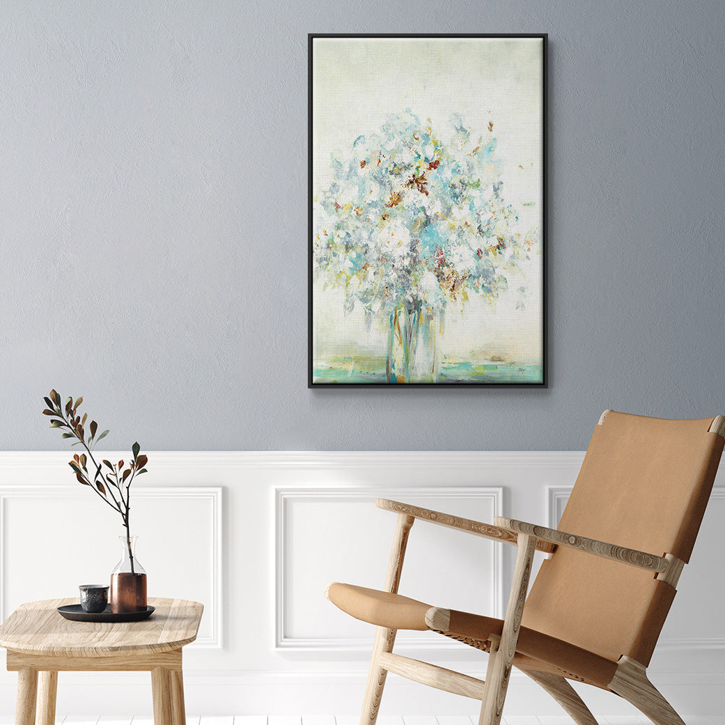 Textured Bouquet - Floater Framed Canvas Print