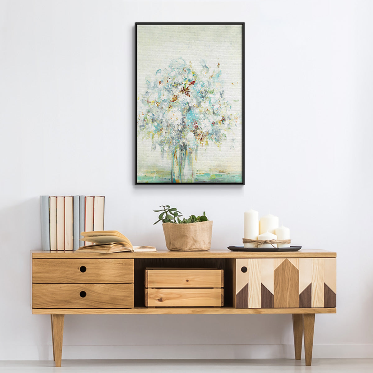 Textured Bouquet - Floater Framed Canvas Print