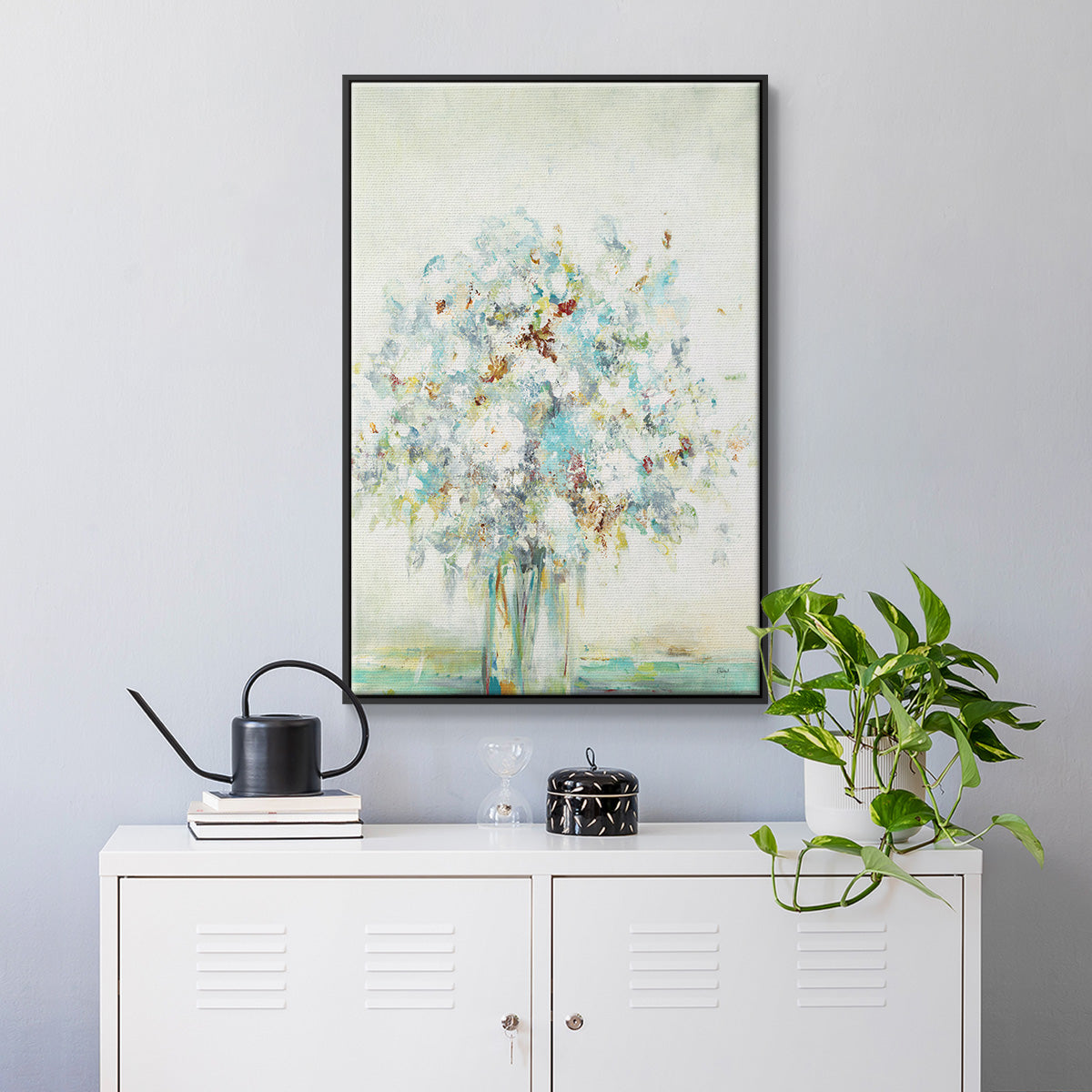 Textured Bouquet - Floater Framed Canvas Print