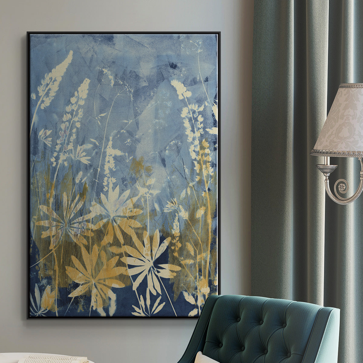 Wild Lupine - Floater Framed Canvas Print