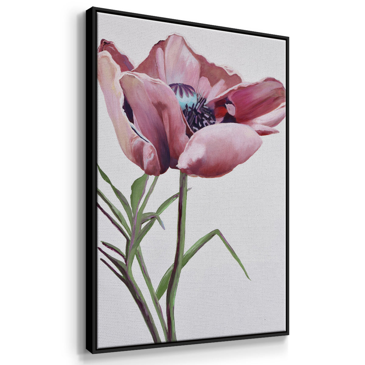 Paris Poppy - Floater Framed Canvas Print