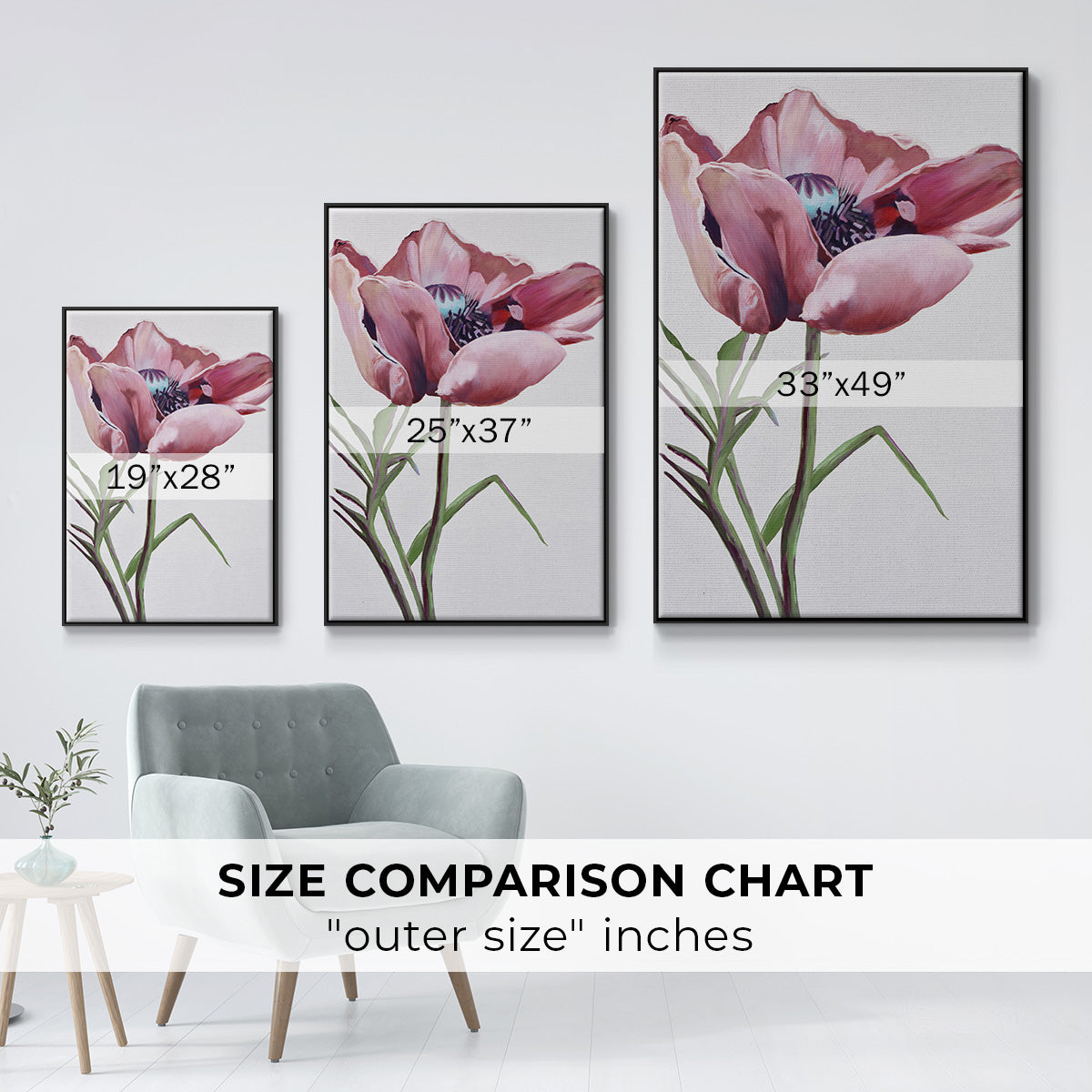 Paris Poppy - Floater Framed Canvas Print
