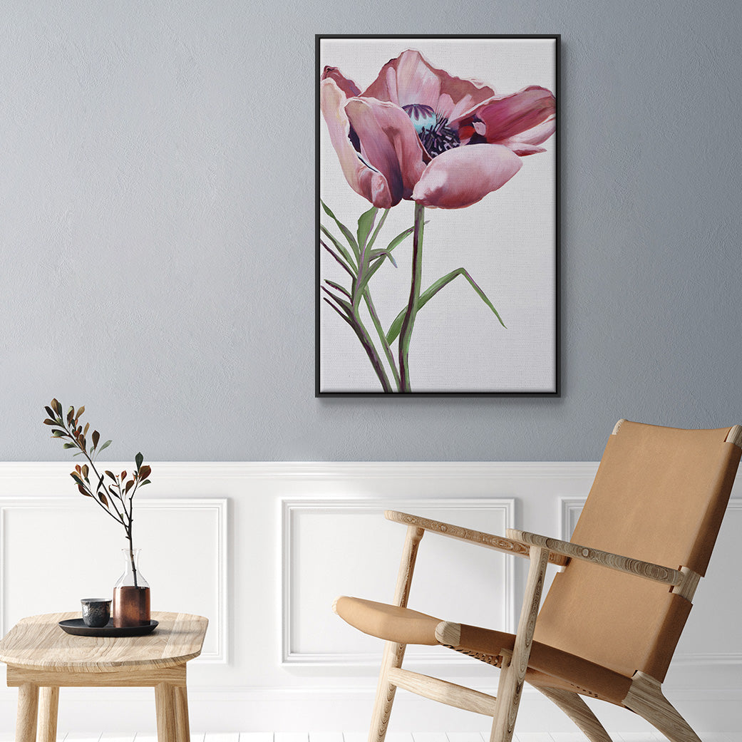 Paris Poppy - Floater Framed Canvas Print