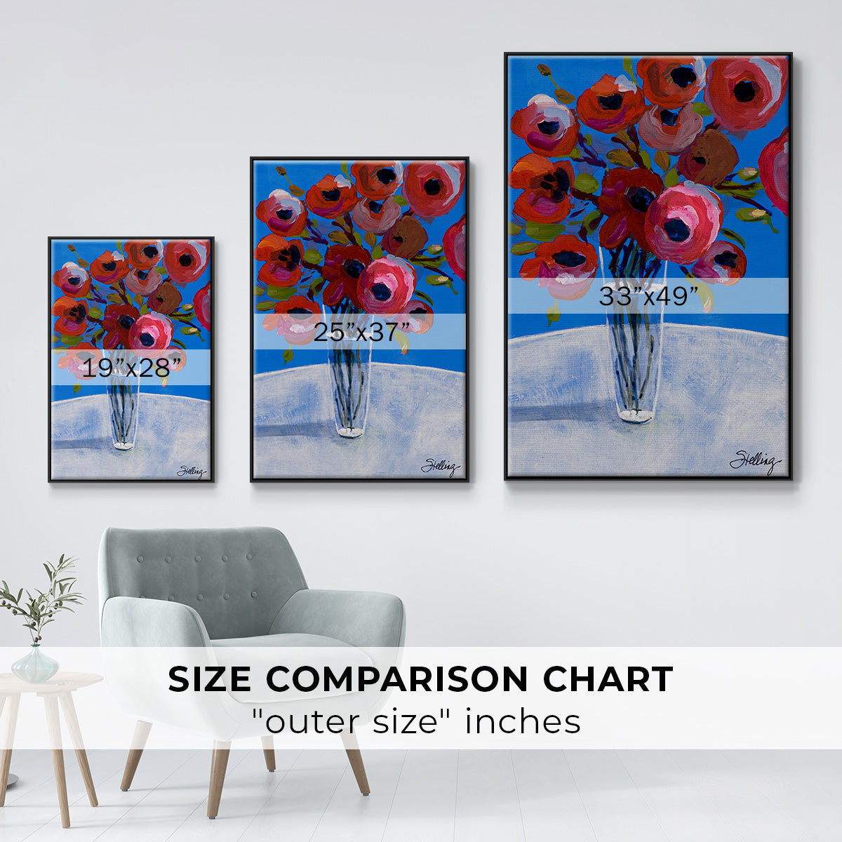 Poppies - Floater Framed Canvas Print