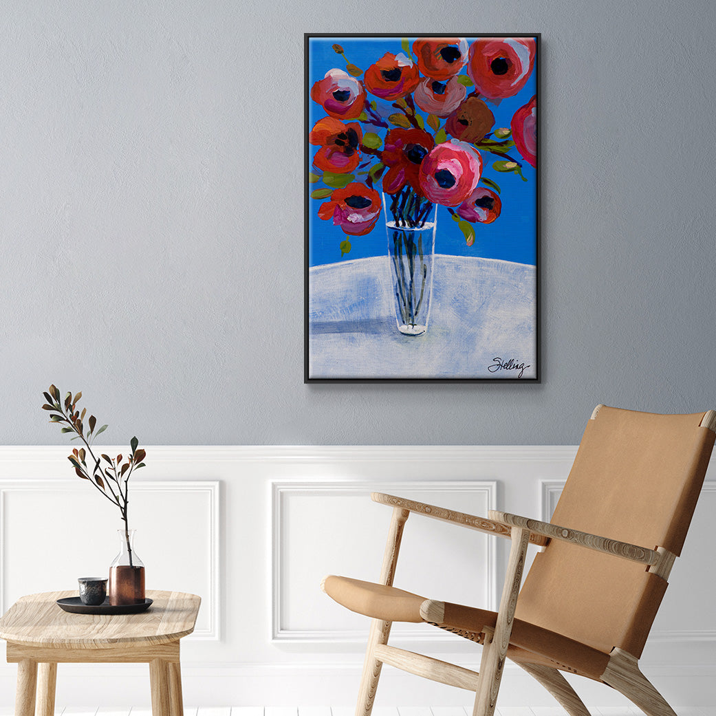 Poppies - Floater Framed Canvas Print