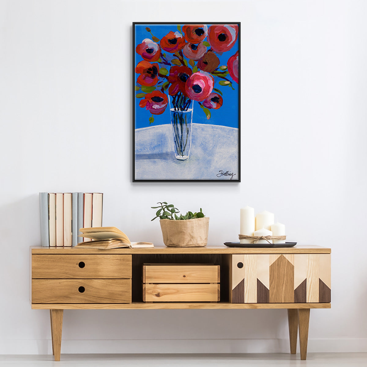 Poppies - Floater Framed Canvas Print