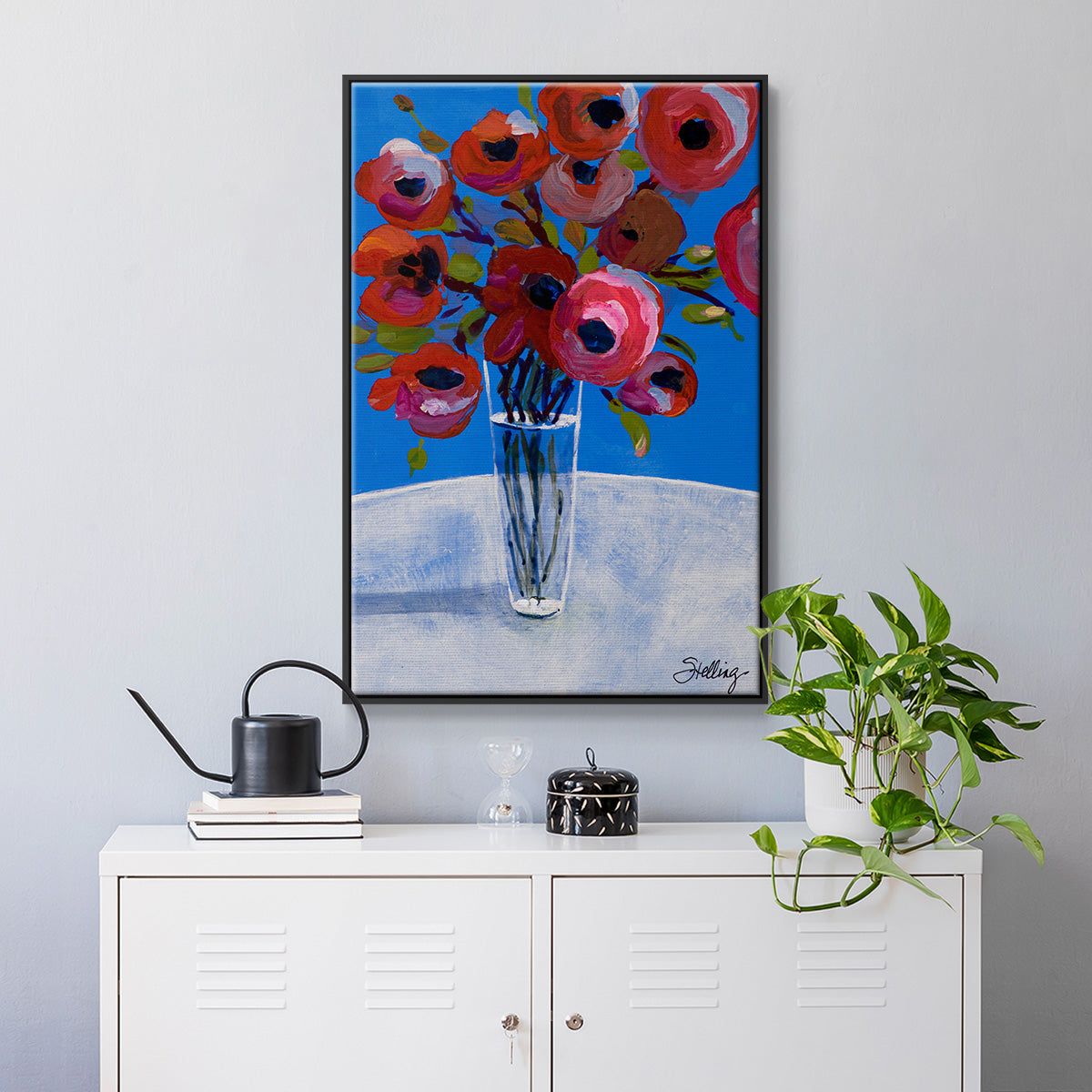 Poppies - Floater Framed Canvas Print