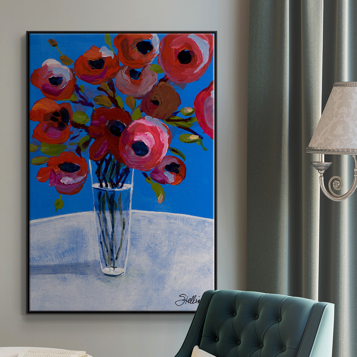Poppies - Floater Framed Canvas Print
