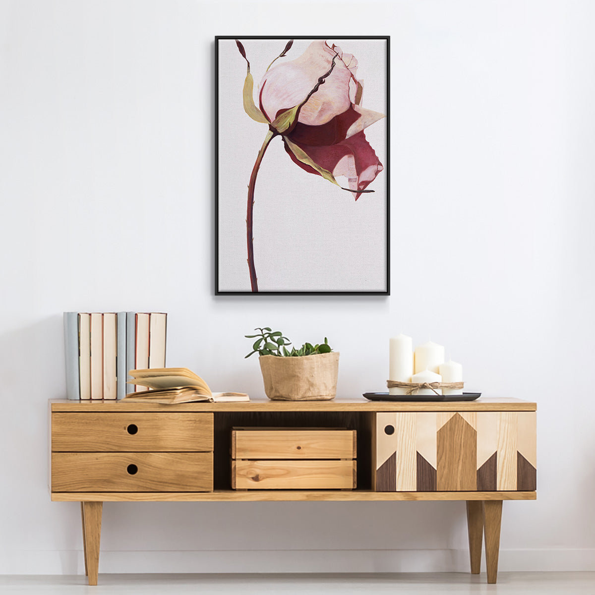Love Is A Rose I - Floater Framed Canvas Print