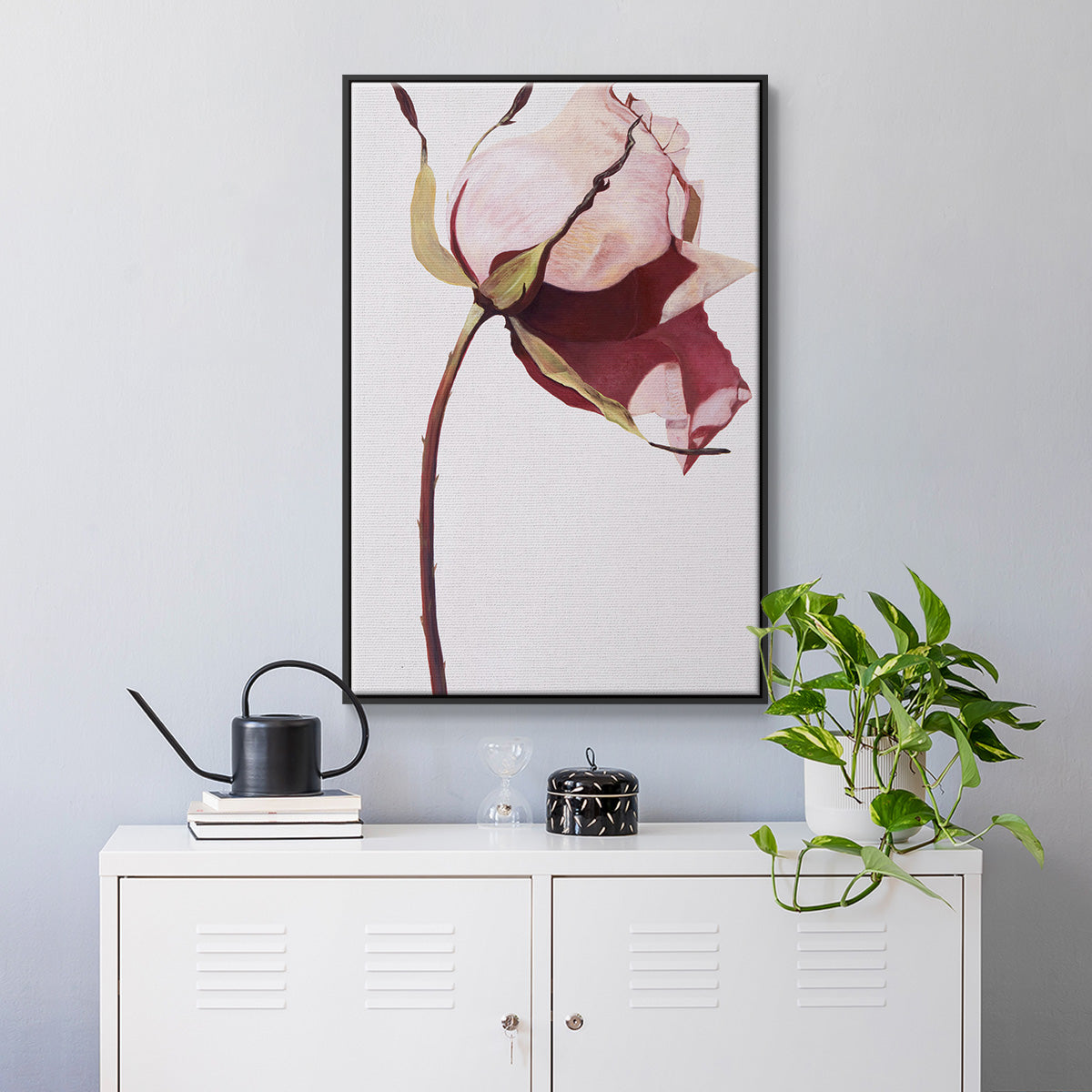 Love Is A Rose I - Floater Framed Canvas Print