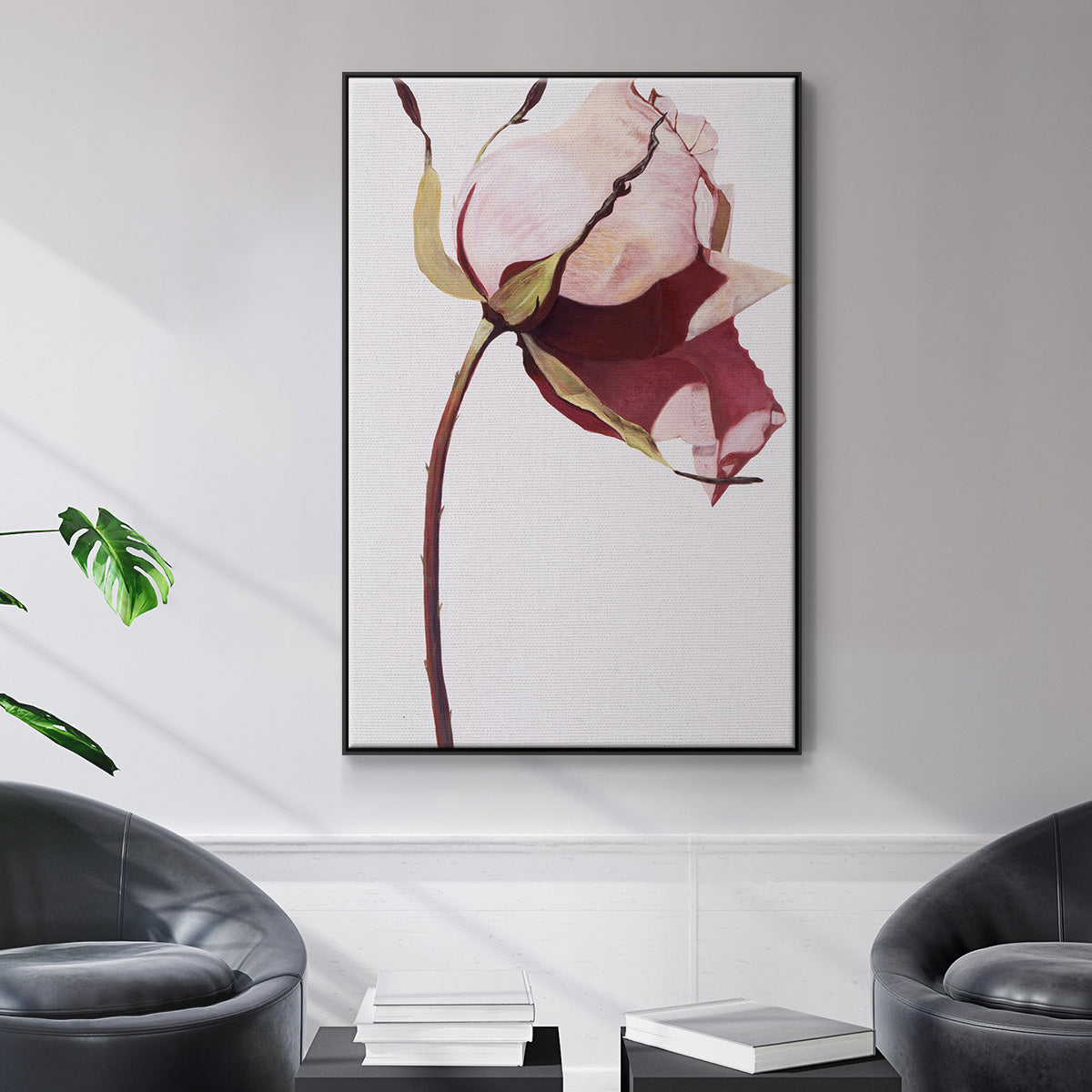 Love Is A Rose I - Floater Framed Canvas Print