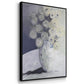 Green Vase with Yellow Flowers - Floater Framed Canvas Print
