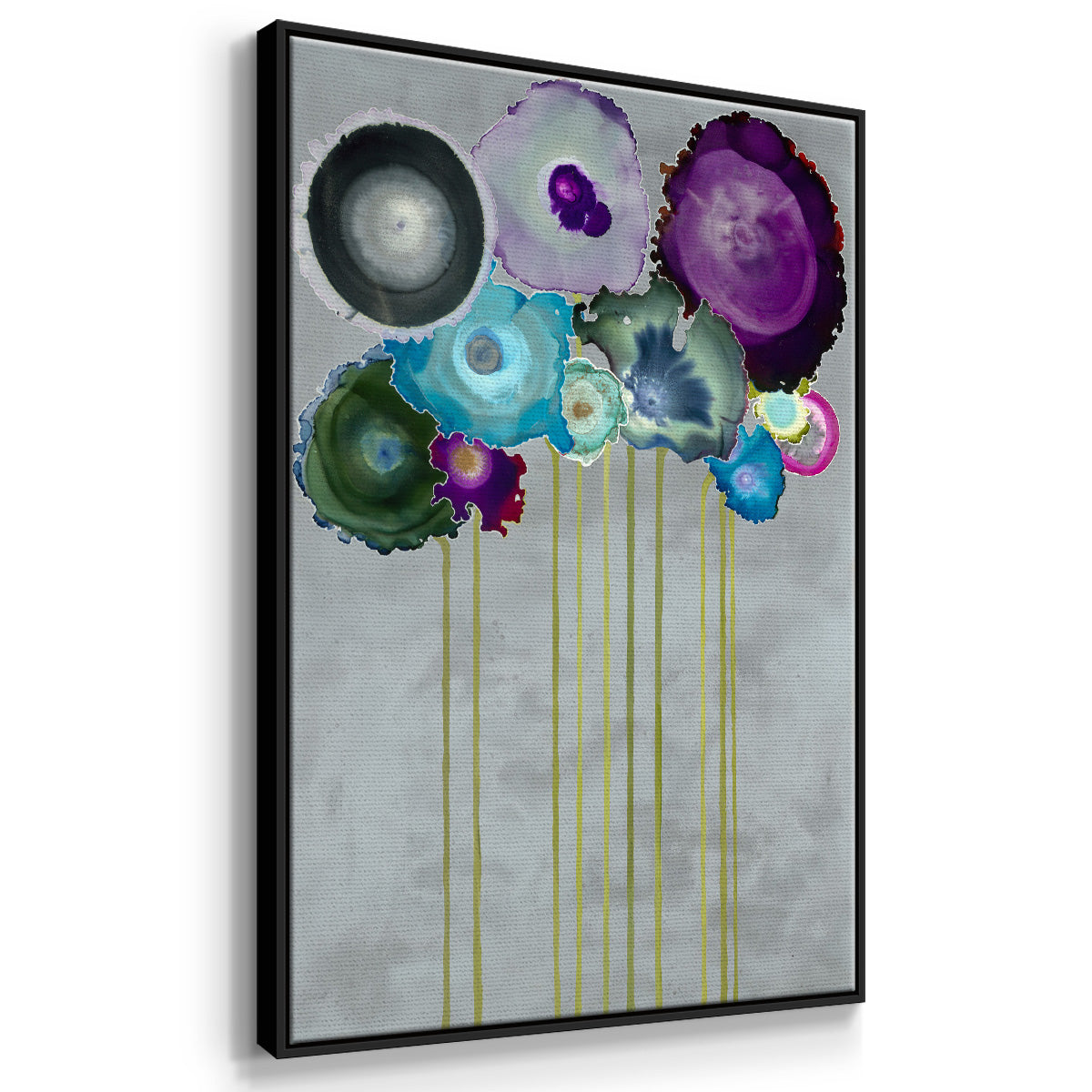 Silver Bouquet - Floater Framed Canvas Print