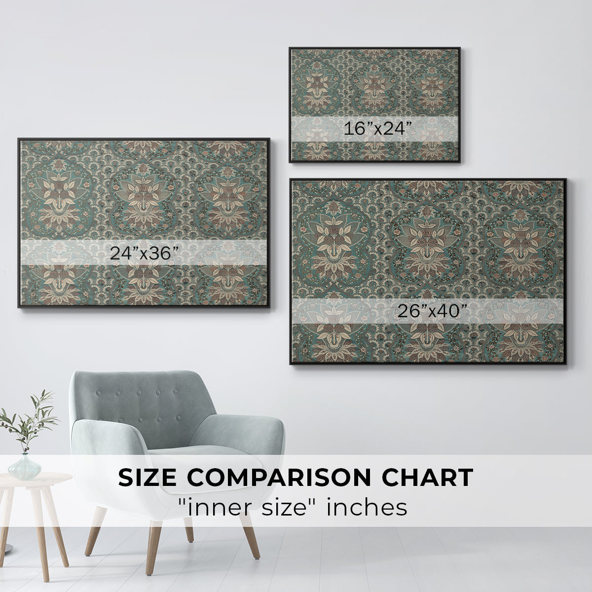 Vintage Abstract Print X - Floater Framed Canvas Print