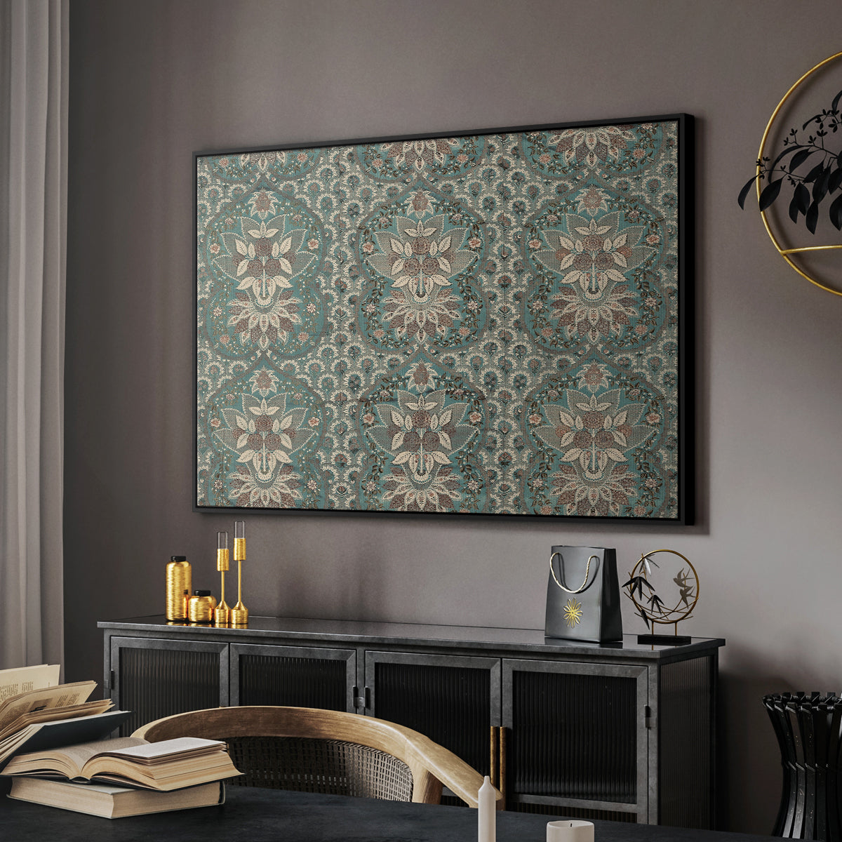 Vintage Abstract Print X - Floater Framed Canvas Print