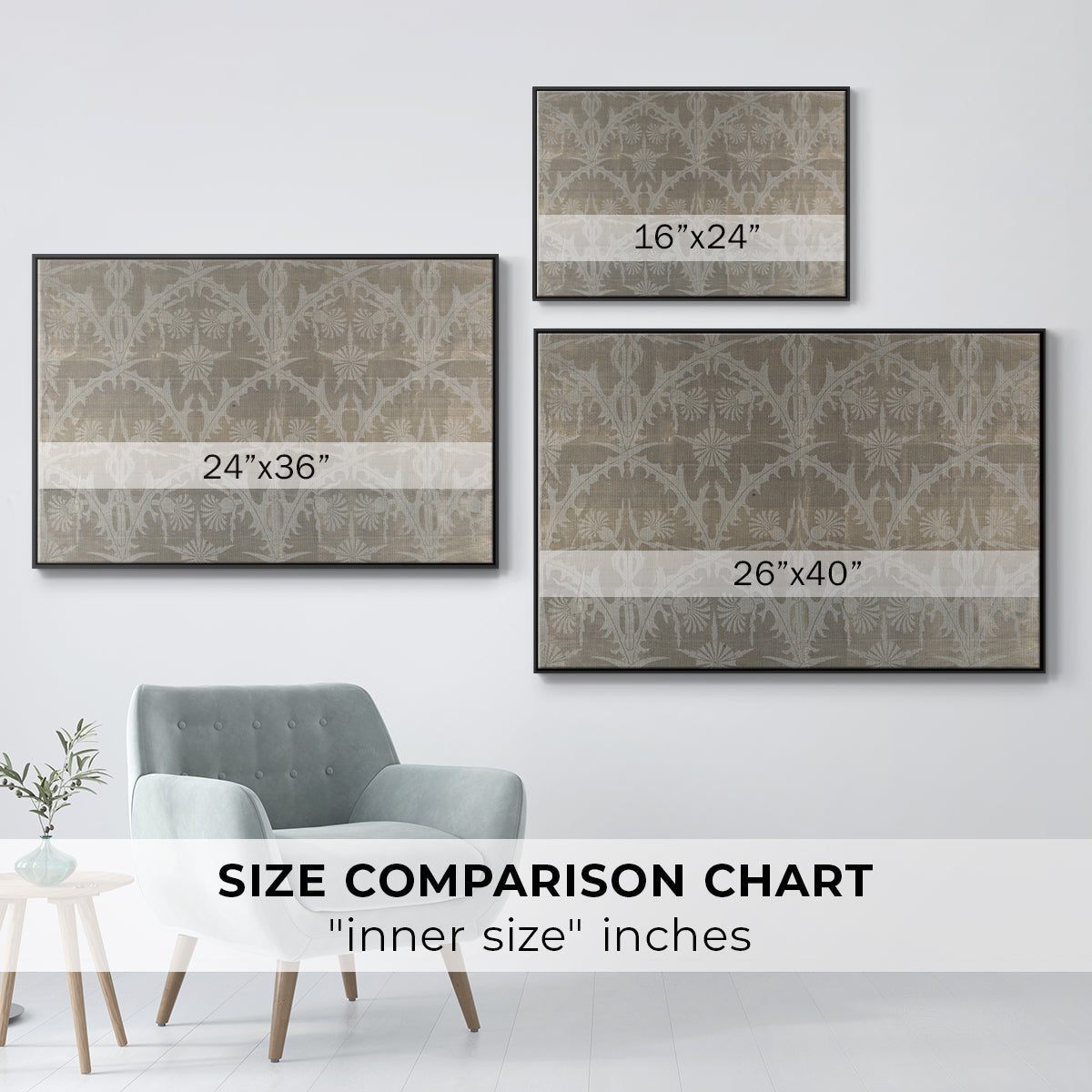 Vintage Abstract Print XIII - Floater Framed Canvas Print