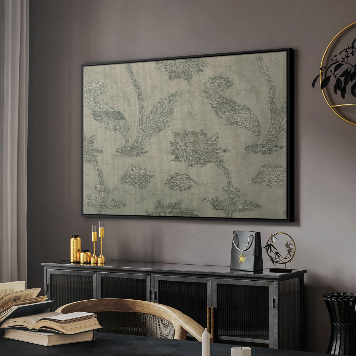 Vintage Abstract Print XV - Floater Framed Canvas Print