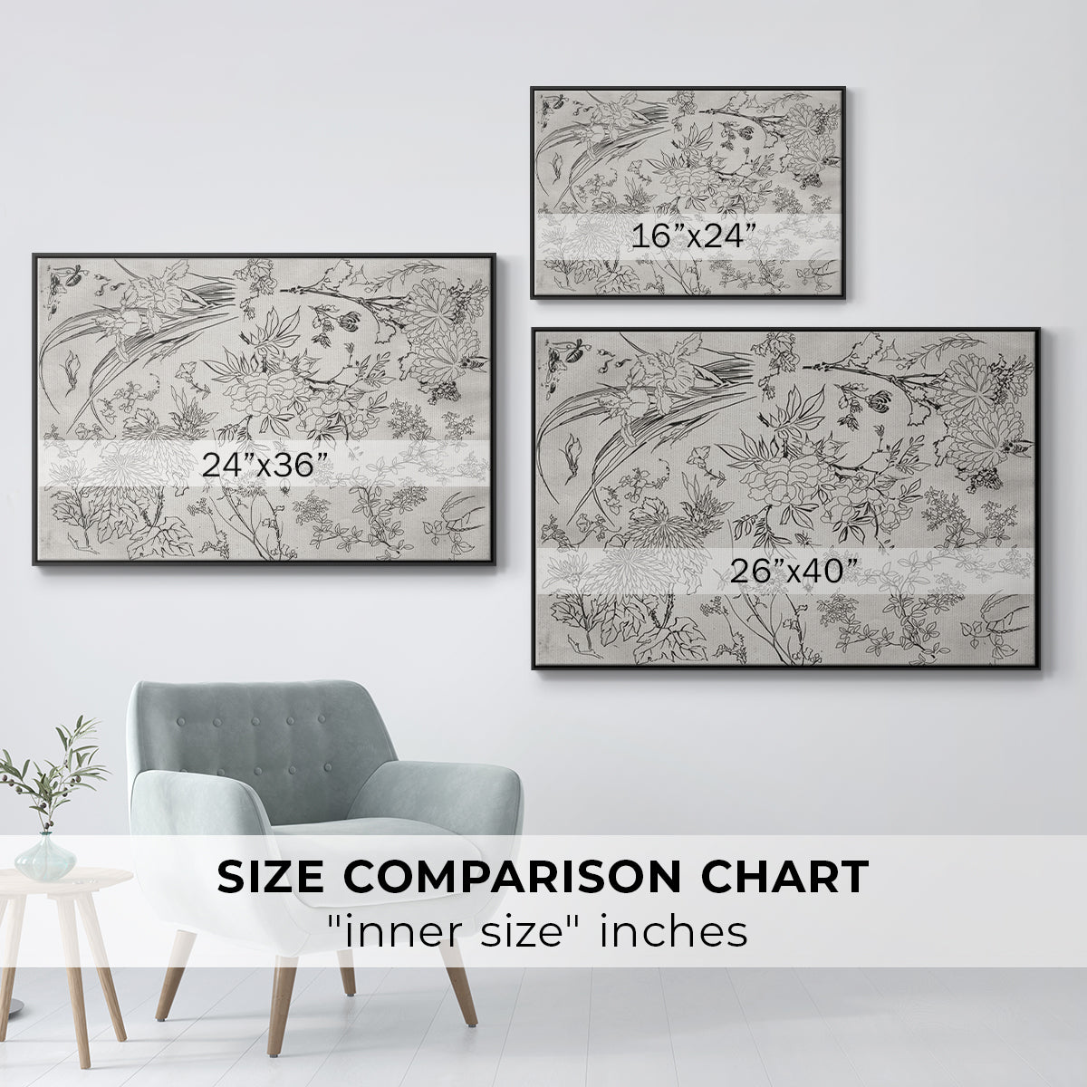 Vintage Abstract Print XVI - Floater Framed Canvas Print