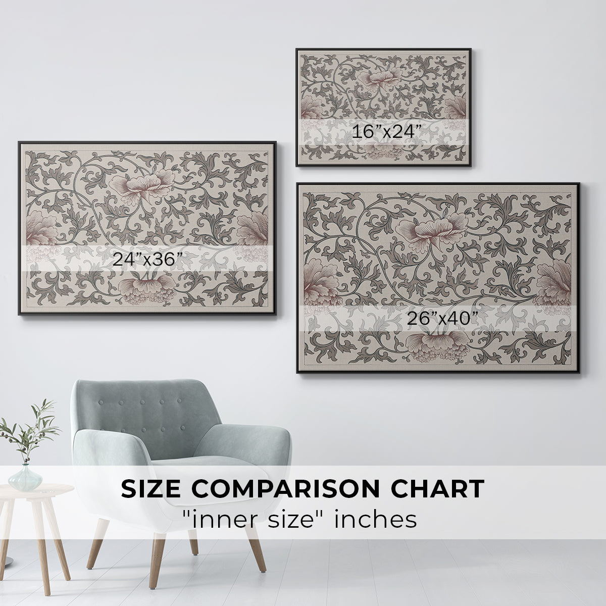 Vintage Abstract Print XVII - Floater Framed Canvas Print