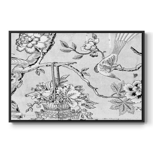 Vintage Abstract Print XIX - Floater Framed Canvas Print
