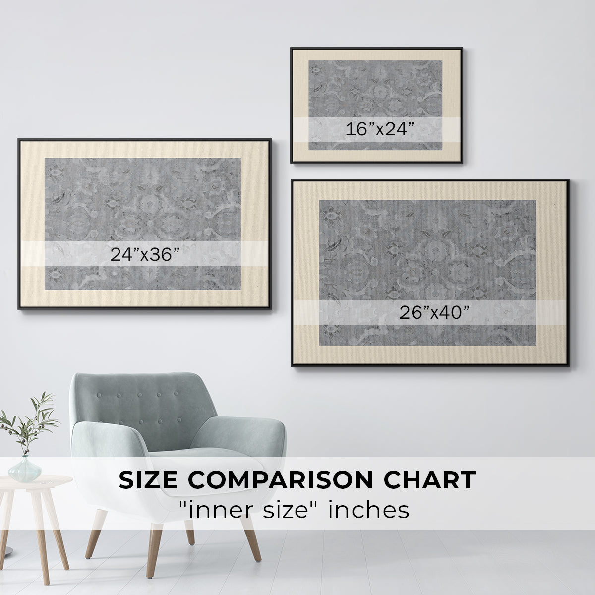 Vintage Abstract Print - Floater Framed Canvas Print