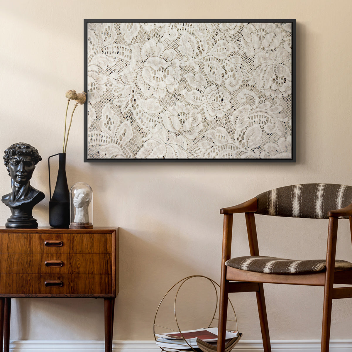 Vintage Abstract Print XX - Floater Framed Canvas Print