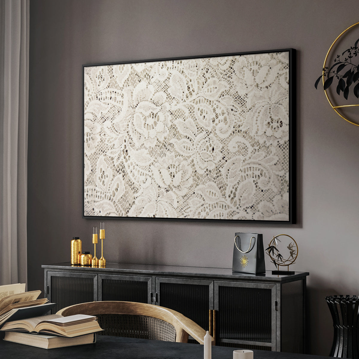 Vintage Abstract Print XX - Floater Framed Canvas Print