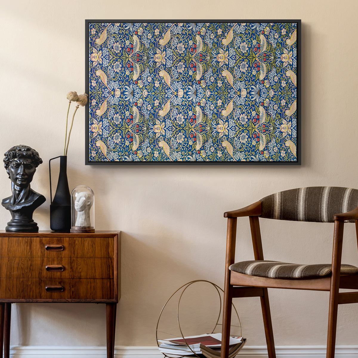 Vintage Abstract Print XXI - Floater Framed Canvas Print