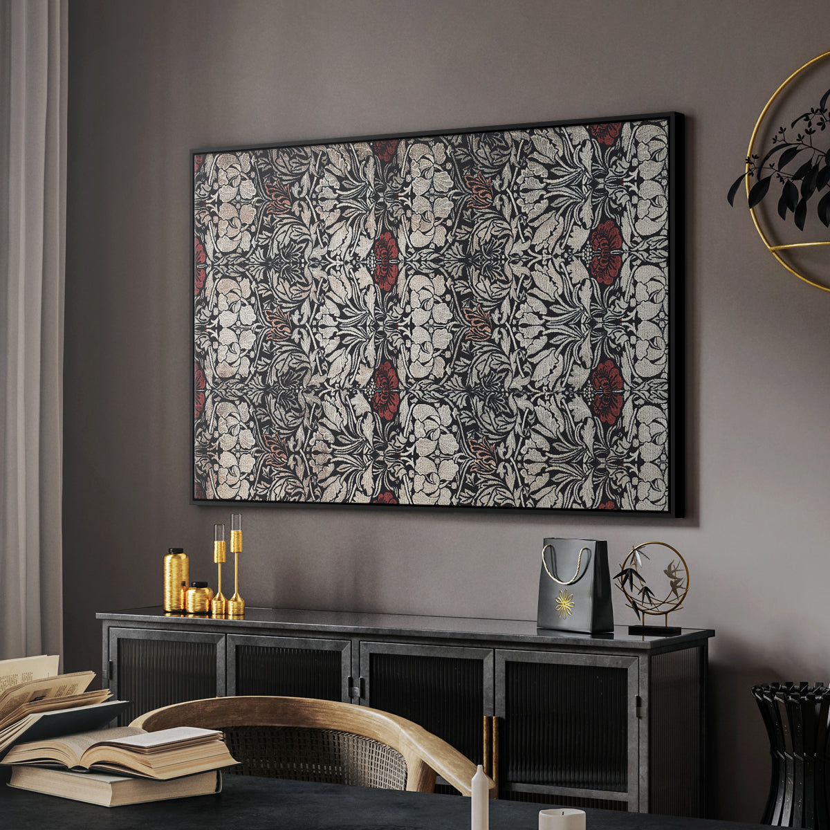 Vintage Abstract Print XXII - Floater Framed Canvas Print