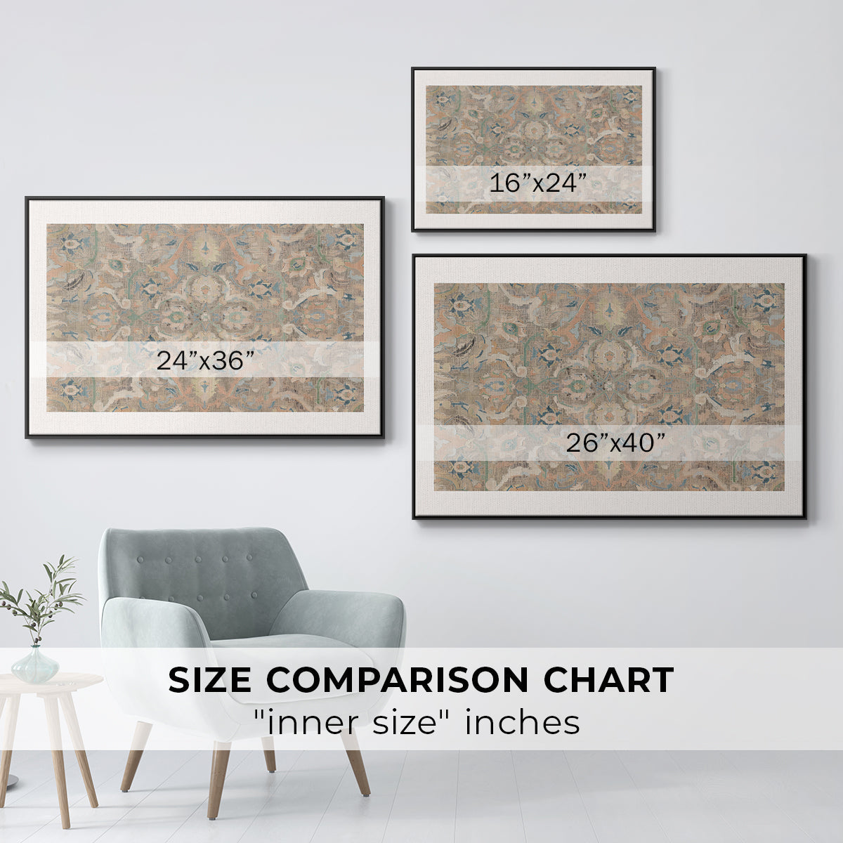 Vintage Abstract Print II - Floater Framed Canvas Print
