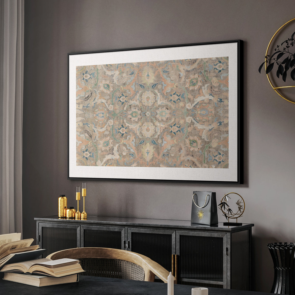 Vintage Abstract Print II - Floater Framed Canvas Print