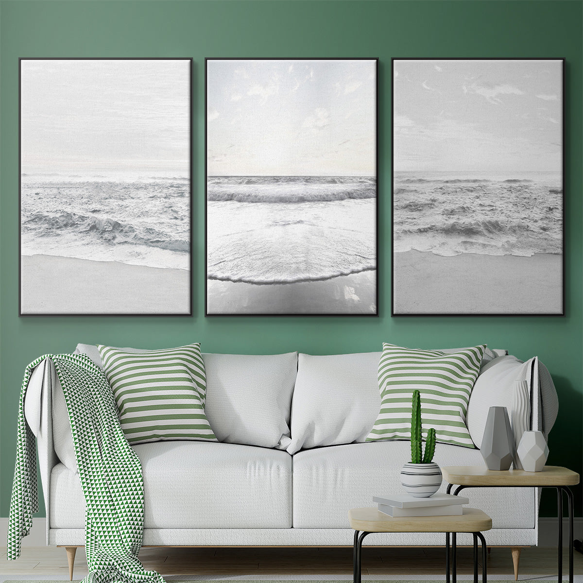 Gentle Tides I - Floater Framed Canvas Set