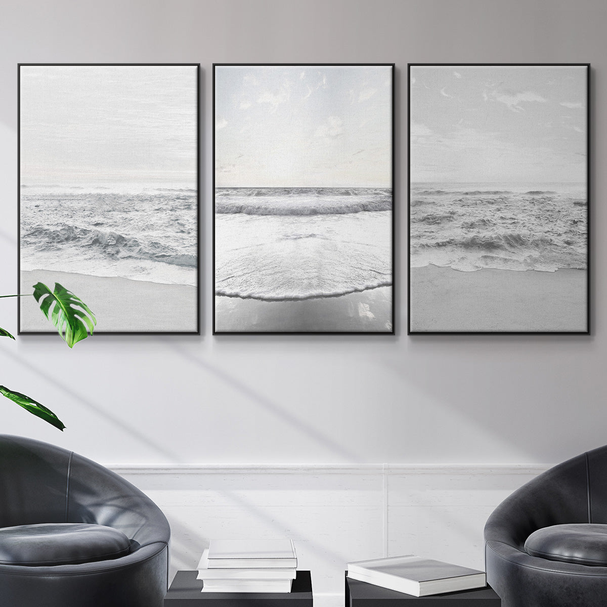 Gentle Tides I - Floater Framed Canvas Set