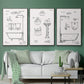 Vintage Bath I - Floater Framed Canvas Set