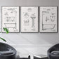 Vintage Bath I - Floater Framed Canvas Set