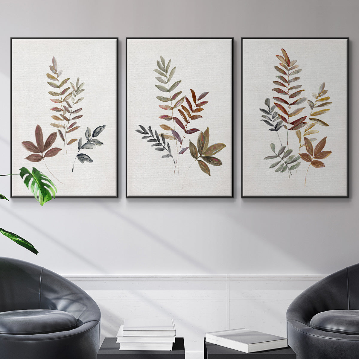 Autumn Leaves I - Floater Framed Canvas Set