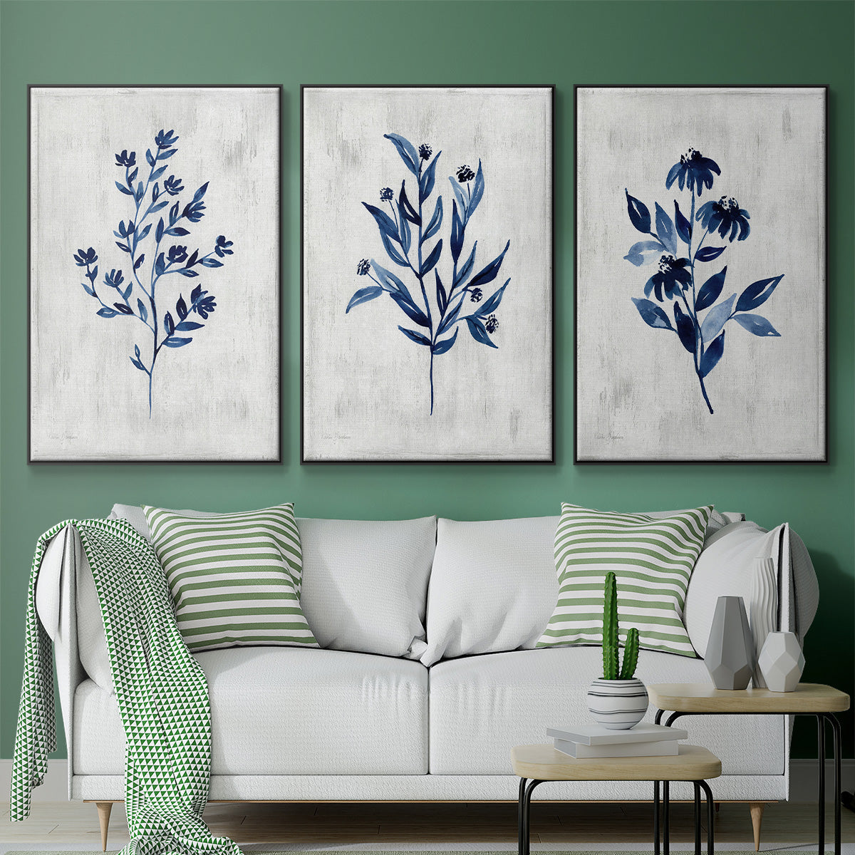 Wild Indigo I - Floater Framed Canvas Set